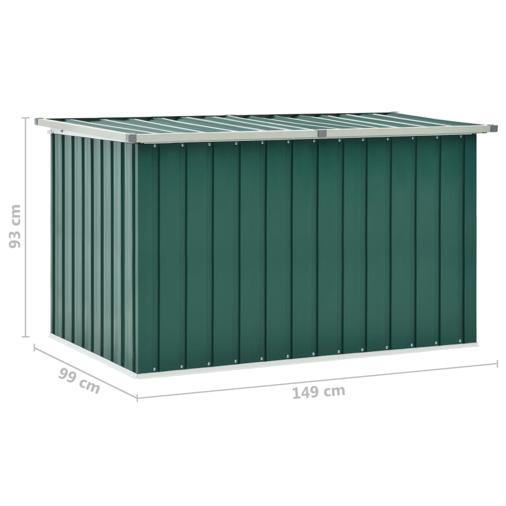 vidaXL dārza uzglabāšanas kaste, zaļa, 149x99x93 cm