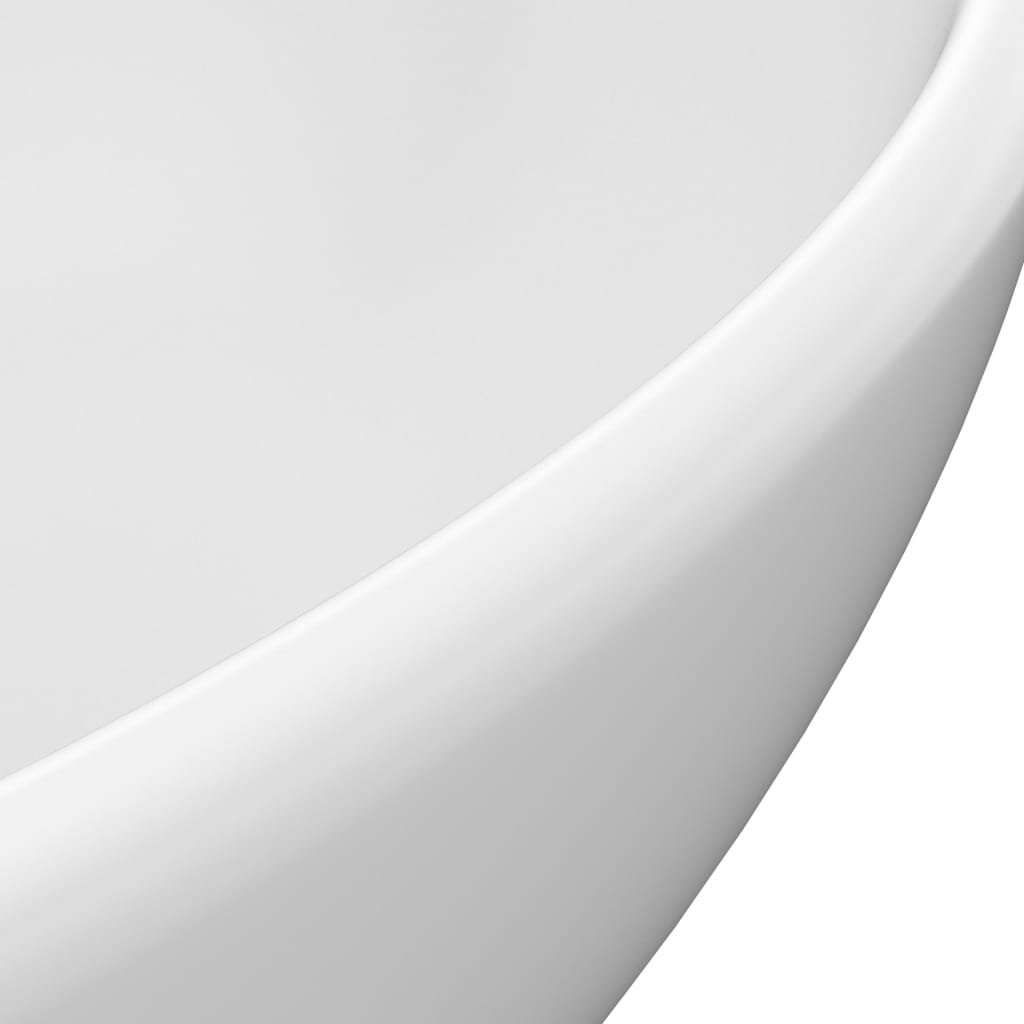 vidaXL izlietne, ovāla forma, 40x33 cm, matēta balta keramika