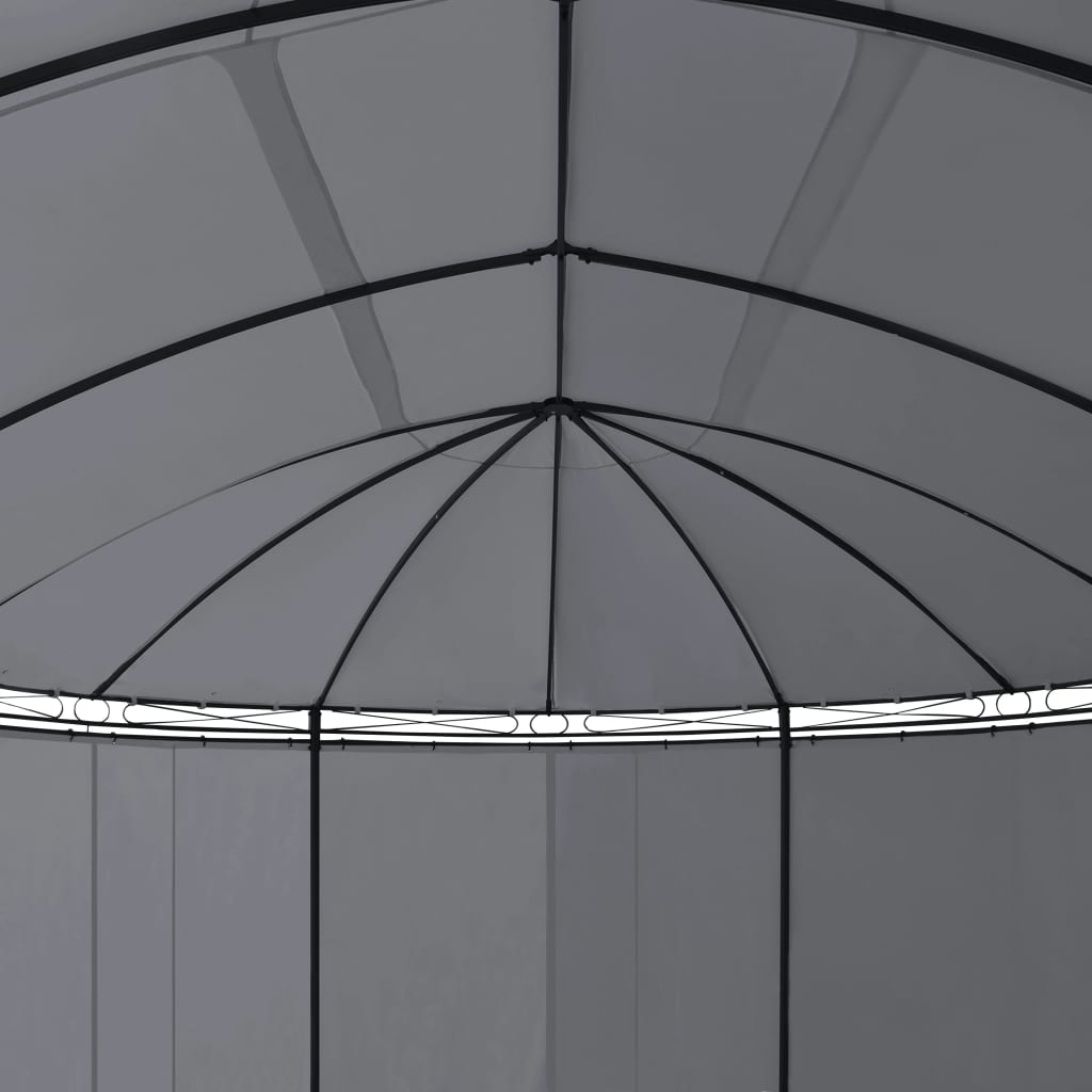 vidaXL dārza nojume ar aizkariem, 520x349x255 cm, antracītpelēka