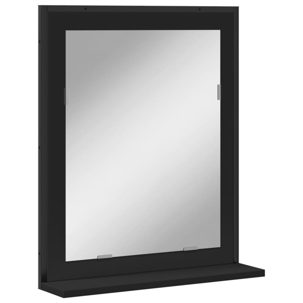 vidaXL vannasistabas spogulis, melns, 50x12x60 cm, inženierijas koks