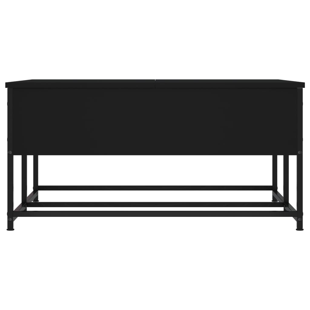 vidaXL kafijas galdiņš, melns, 80x80x40 cm, inženierijas koks