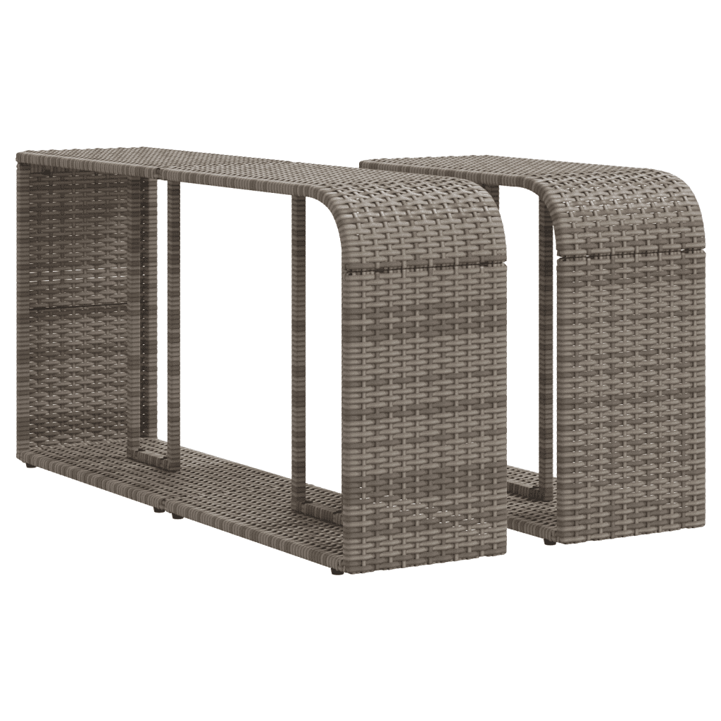 vidaXL 11-daļīgs dārza dīvāna komplekts ar matračiem, pelēks PE pinums