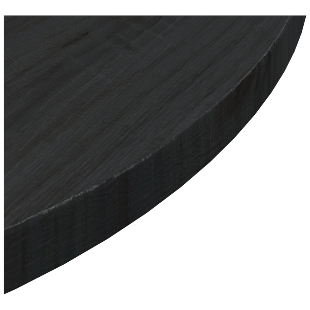 vidaXL galda virsma, melna, Ø60x2,5 cm, priedes masīvkoks