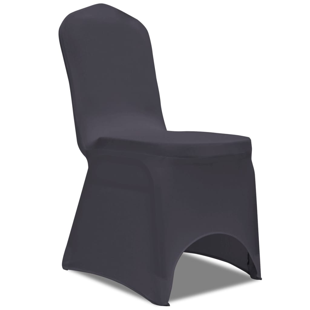 vidaXL elastīgi krēslu pārvalki, 6 gab., antracīta pelēki