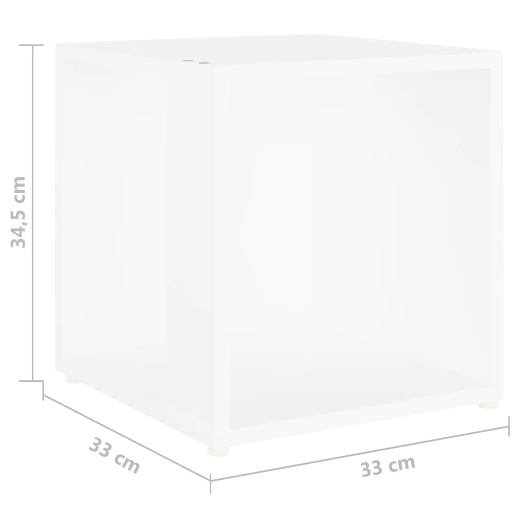 vidaXL galdiņš, balts, 33x33x34,5 cm, skaidu plāksne