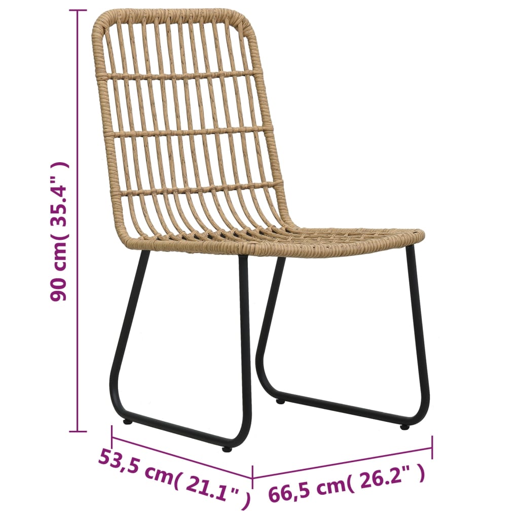 vidaXL dārza krēsli, 2 gab., PE rotangpalma, ozolkoka krāsa