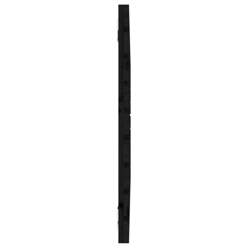 vidaXL sienas galvgalis, melns, 81x3x63 cm, priedes masīvkoks