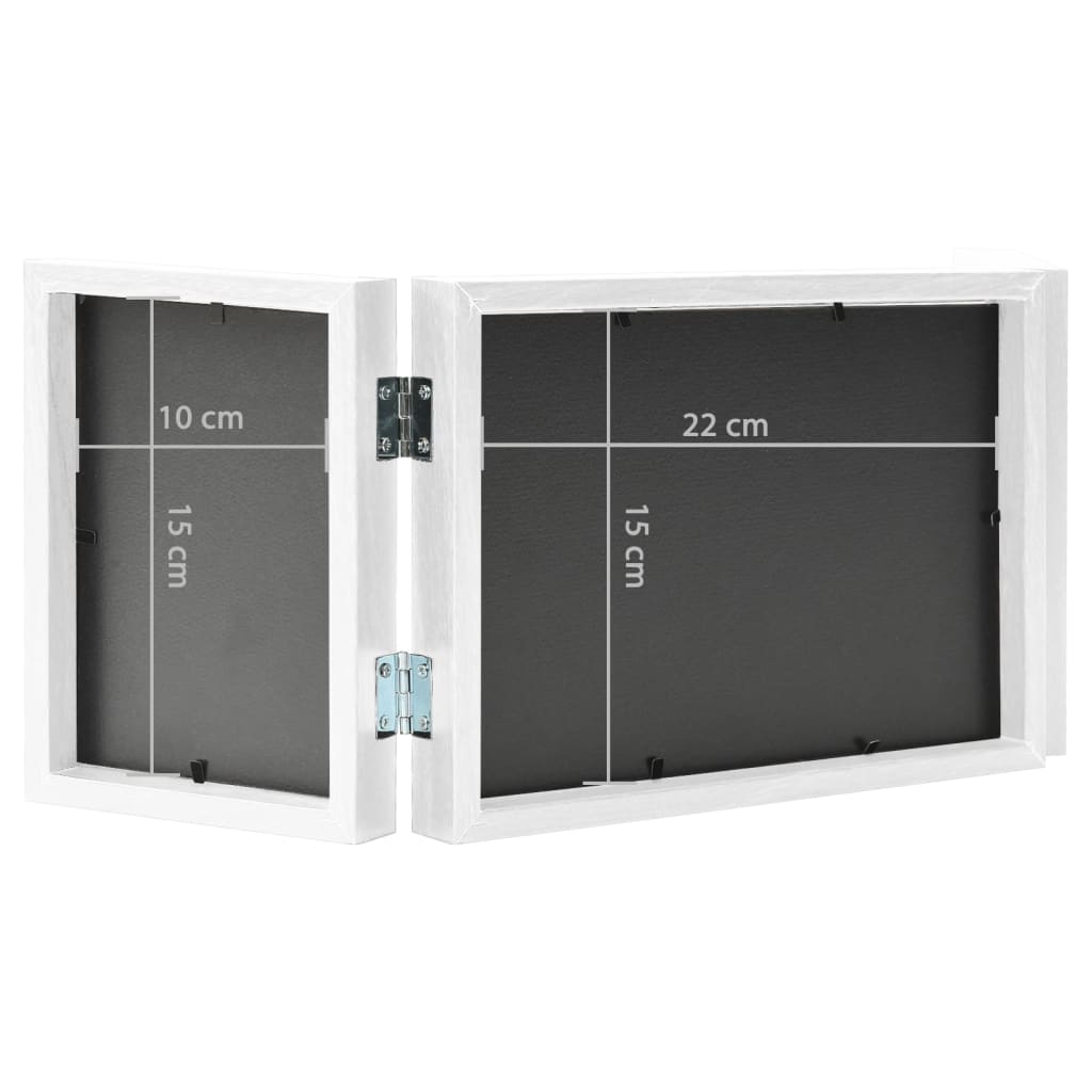 vidaXL 3-daļīgs foto rāmis, kolāža, balts, 22x15 cm+2x(10x15 cm)