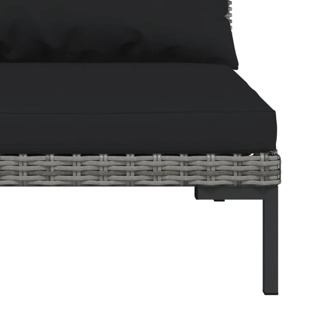 vidaXL dārza dīvāni, 3 gab., ar matračiem, PE rotangpalmas pinums