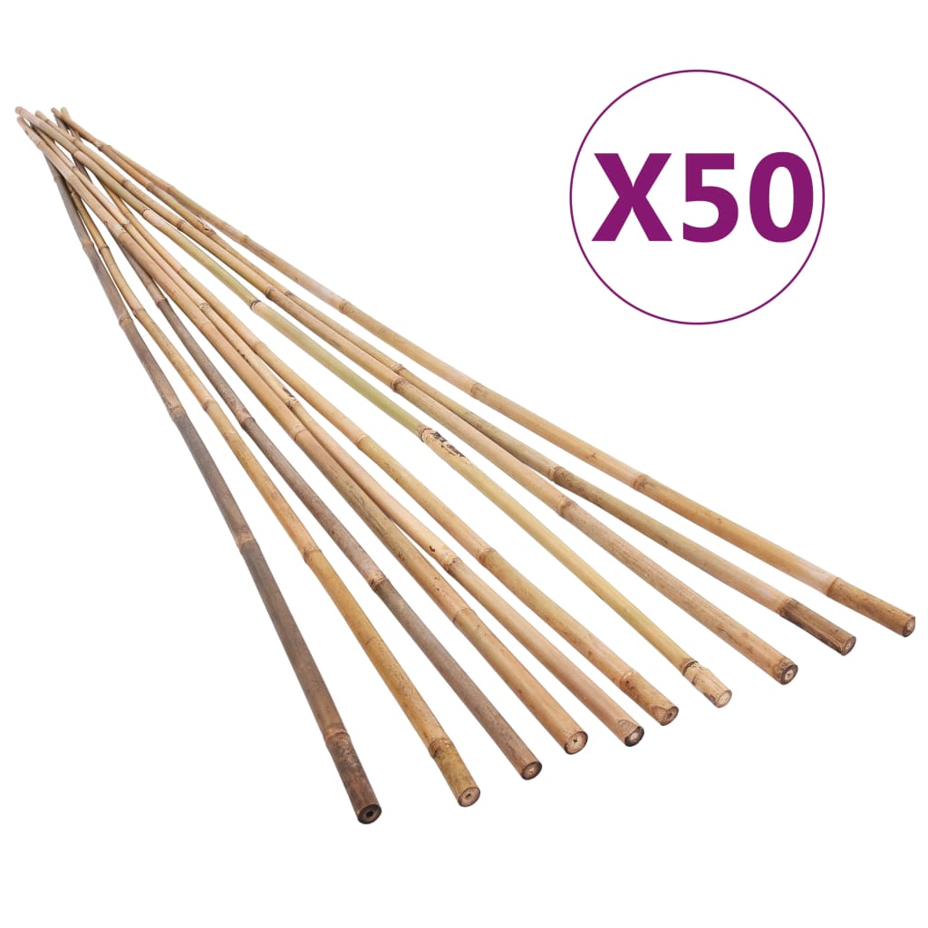 vidaXL dārza bambusa mietiņi, 50 gab., 150 cm