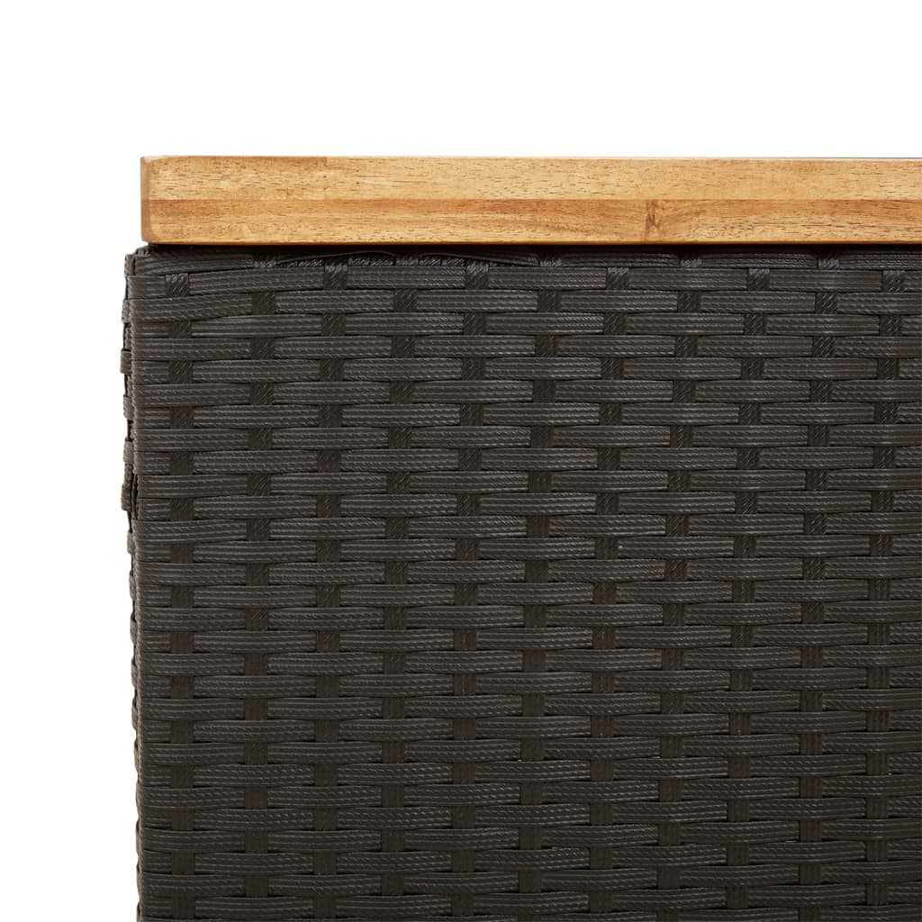 vidaXL dārza uzglabāšanas kaste, melna, 80x40x48 cm, PE rotangpalma