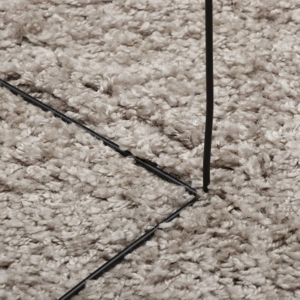 vidaXL paklājs PAMPLONA, 200x200 cm, Shaggy, moderns, bēšs