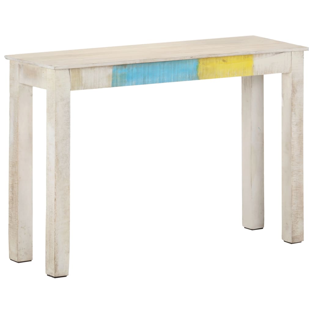 vidaXL konsoles galdiņš, balts, 115x35x77 cm, neapstrādāts mango koks
