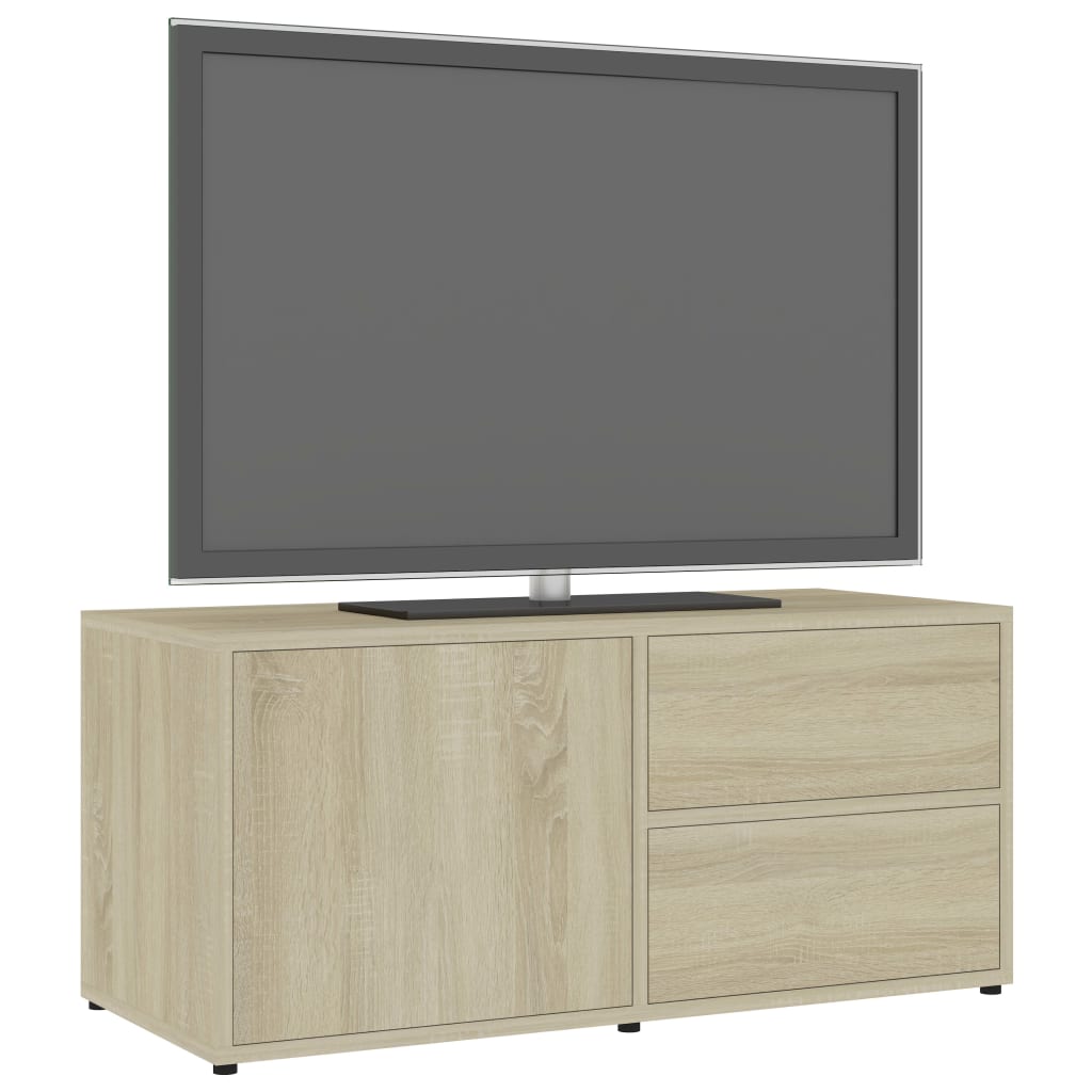 vidaXL TV skapītis, ozolkoka krāsa, 80x34x36 cm, skaidu plāksne