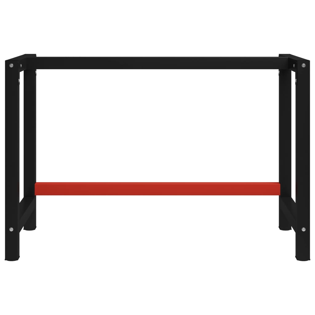 vidaXL darba galda rāmis, metāls, 120x57x79 cm, melns un sarkans