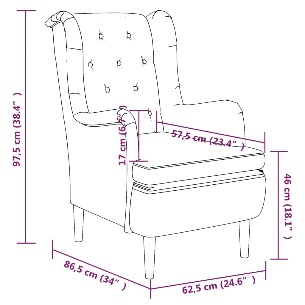 vidaXL atpūtas krēsls ar masīva gumijkoka kājām, brūns audums