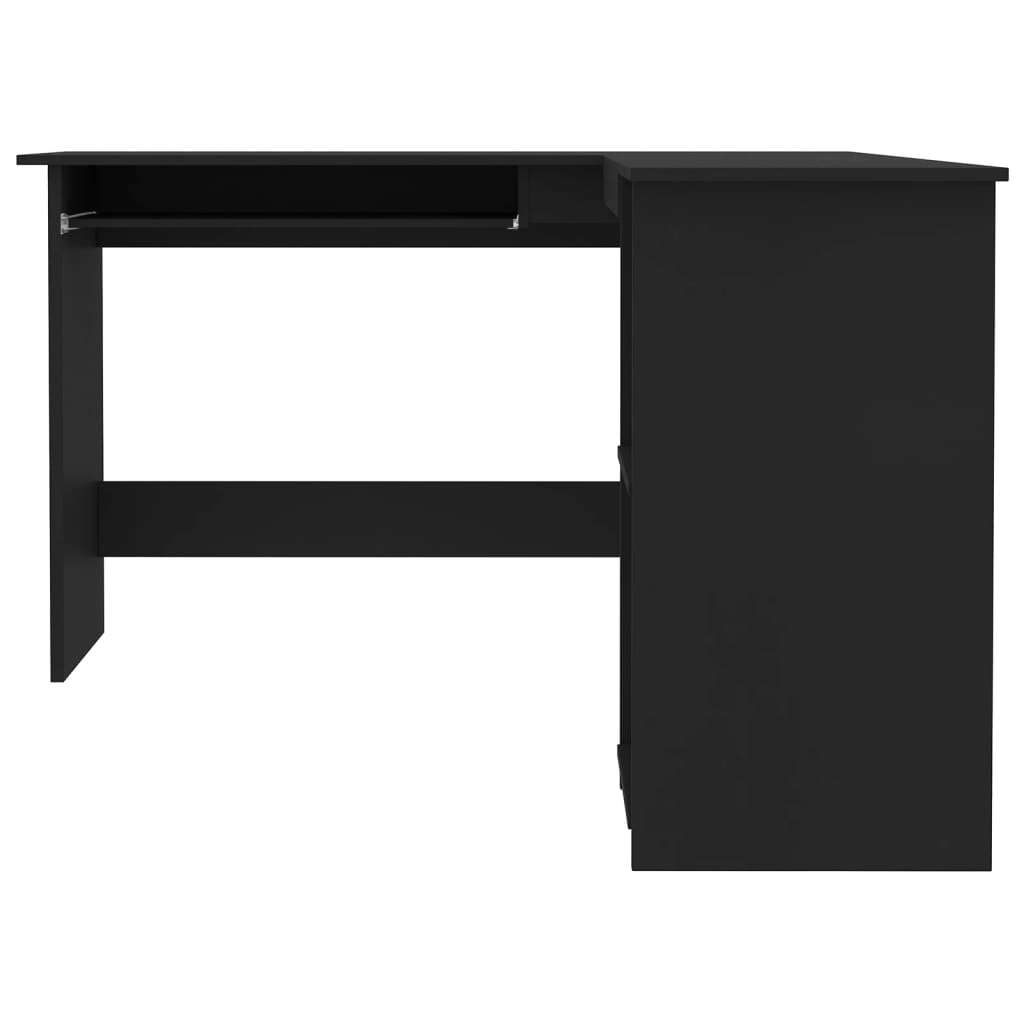 vidaXL stūra rakstāmgalds, 120x140x75 cm, skaidu plāksne, melns