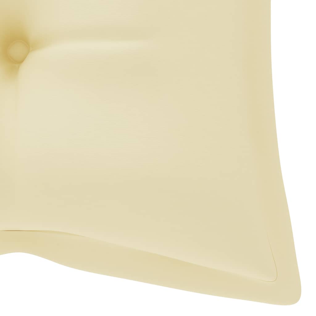 vidaXL šūpuļsols ar krēmbaltu matraci, 120 cm, masīvs tīkkoks