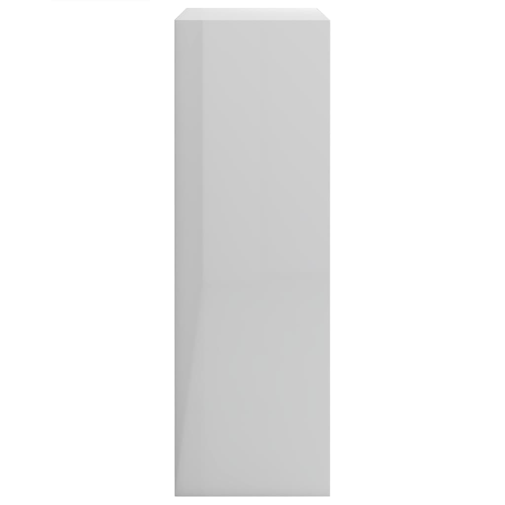 vidaXL grāmatplaukts, spīdīgi balts, 60x24x76 cm, inženierijas koks