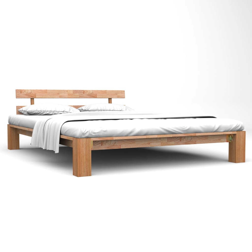 vidaXL gultas rāmis, 160x200 cm, ozola masīvkoks