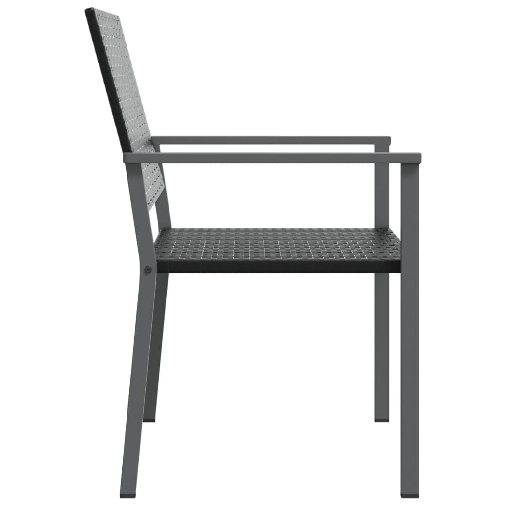 vidaXL dārza krēsli, 2 gab., 54x62,5x89 cm, PE rotangpalma, melni