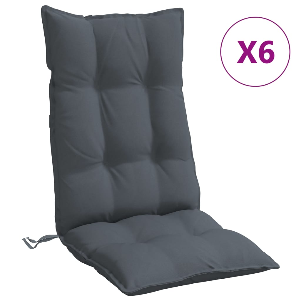 vidaXL dārza krēslu spilveni, 6 gab., oksforda audums