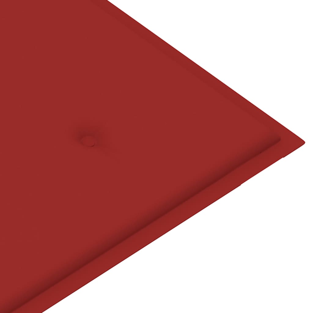 vidaXL sols ar sarkanu matraci, 120 cm, masīvs tīkkoks