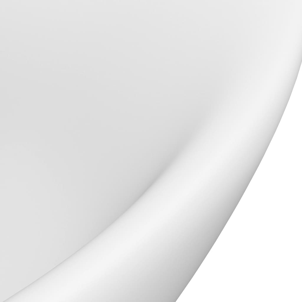 vidaXL izlietne, 58,5x39 cm, ovāla, matēta balta keramika