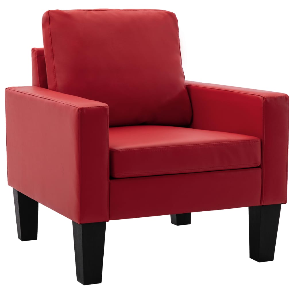 vidaXL atpūtas krēsls, sarkana mākslīgā āda