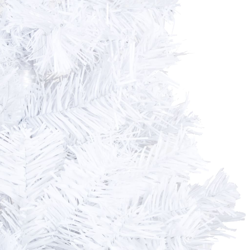 vidaXL izgaismota mākslīgā Ziemassvētku egle, biezi zari, balta, 210cm