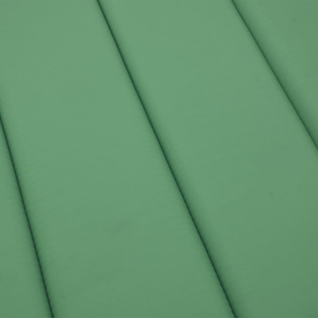 vidaXL sauļošanās krēsla matracis, 186x58x3 cm, audums, zaļš