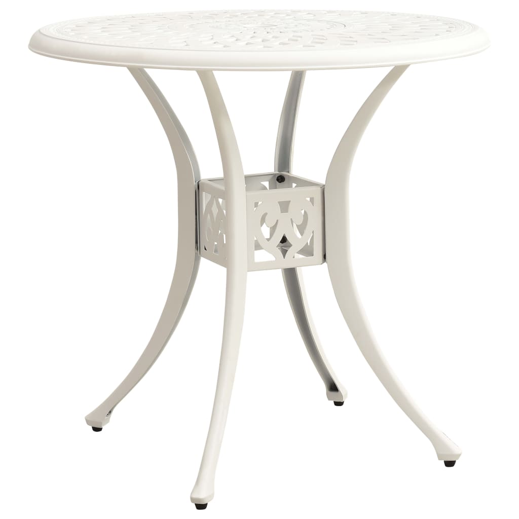 vidaXL dārza galds, balts, 78x78x72 cm, liets alumīnijs