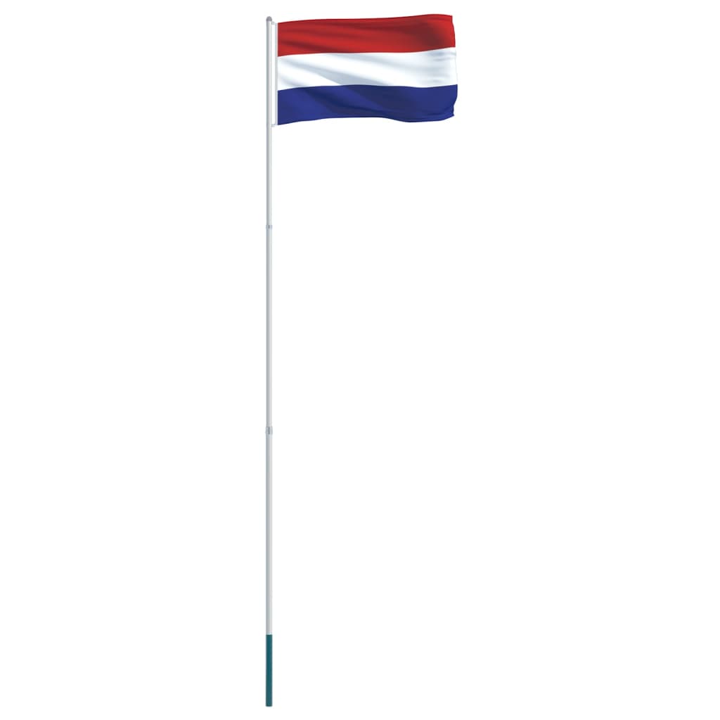 vidaXL Nīderlandes karogs un karoga masts, alumīnijs, 4 m