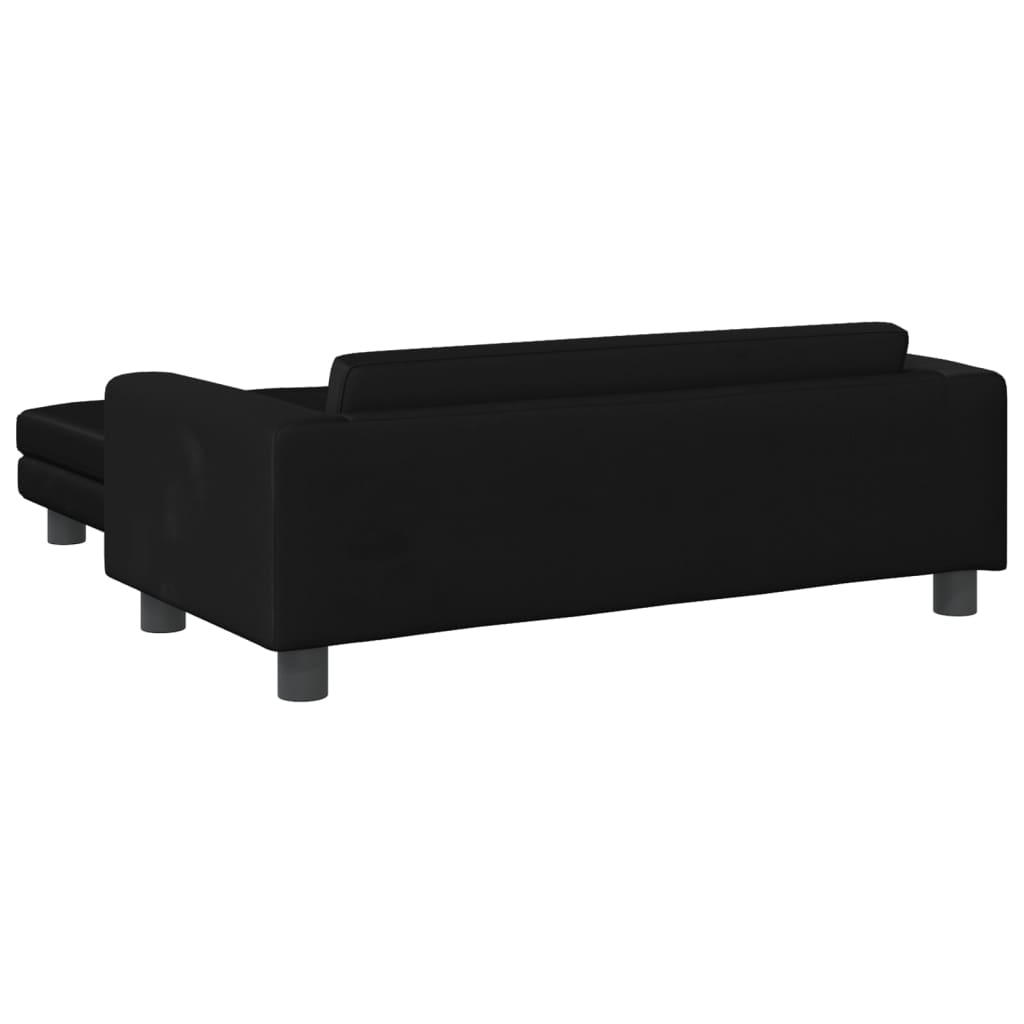 vidaXL bērnu dīvāns ar soliņu, melnu, 100x50x30 cm, samts