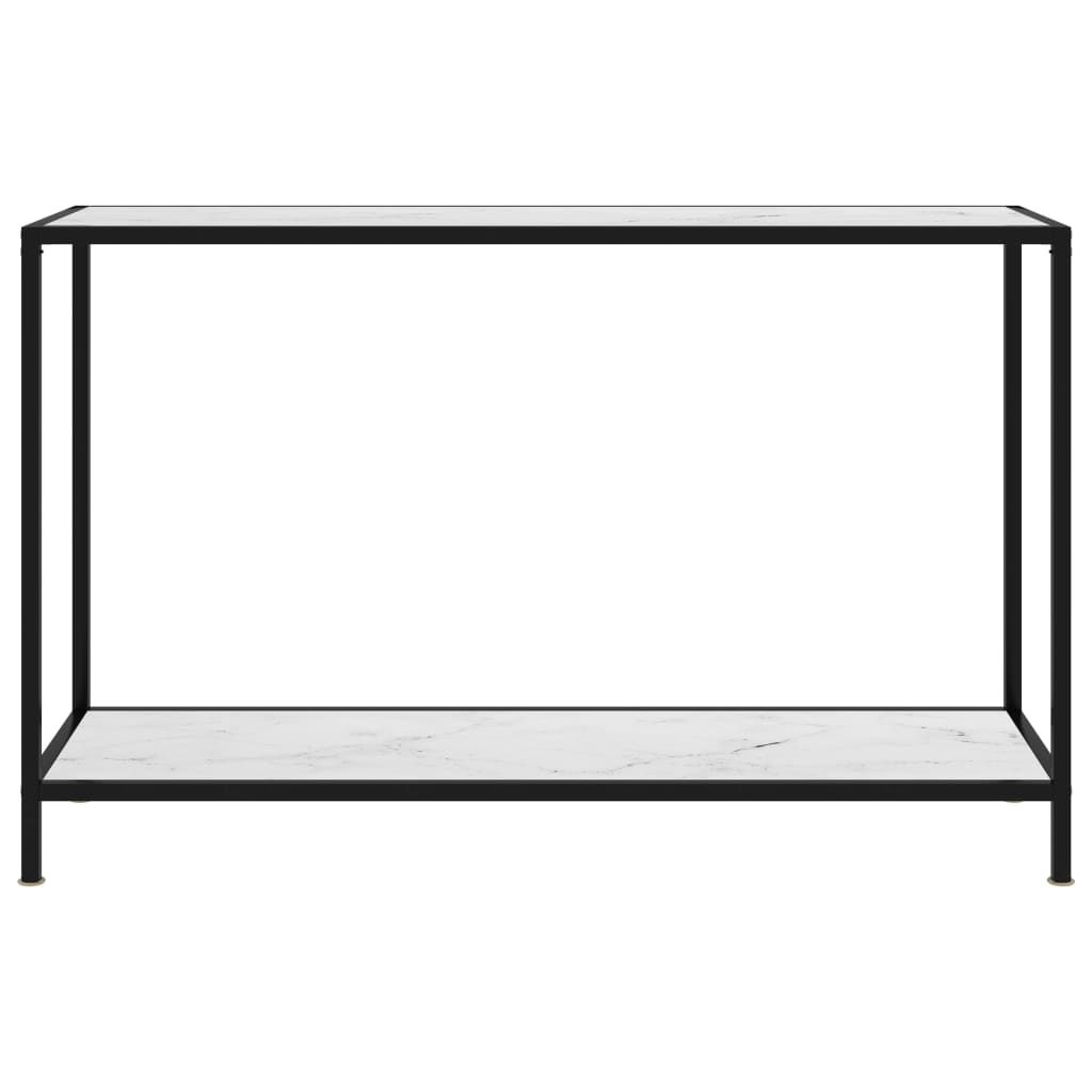 vidaXL konsoles galdiņš, balts, 120x35x75 cm, rūdīts stikls