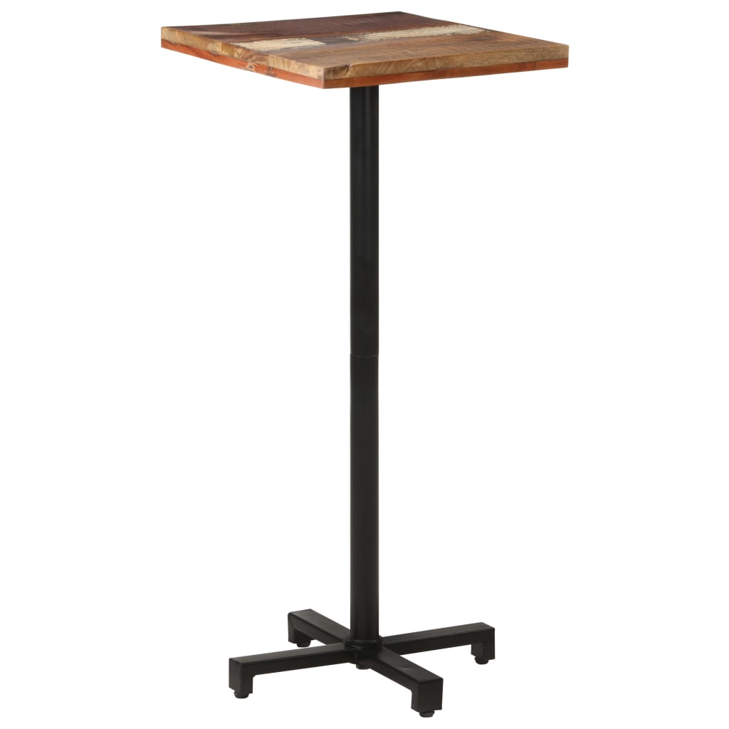 vidaXL bistro galds, kvadrātveida, 50x50x110 cm, pārstrādāts masīvkoks