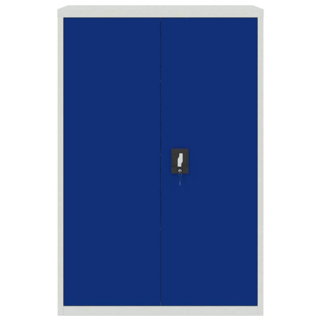 vidaXL biroja skapis, 90x40x140 cm, metāls, pelēks un zils