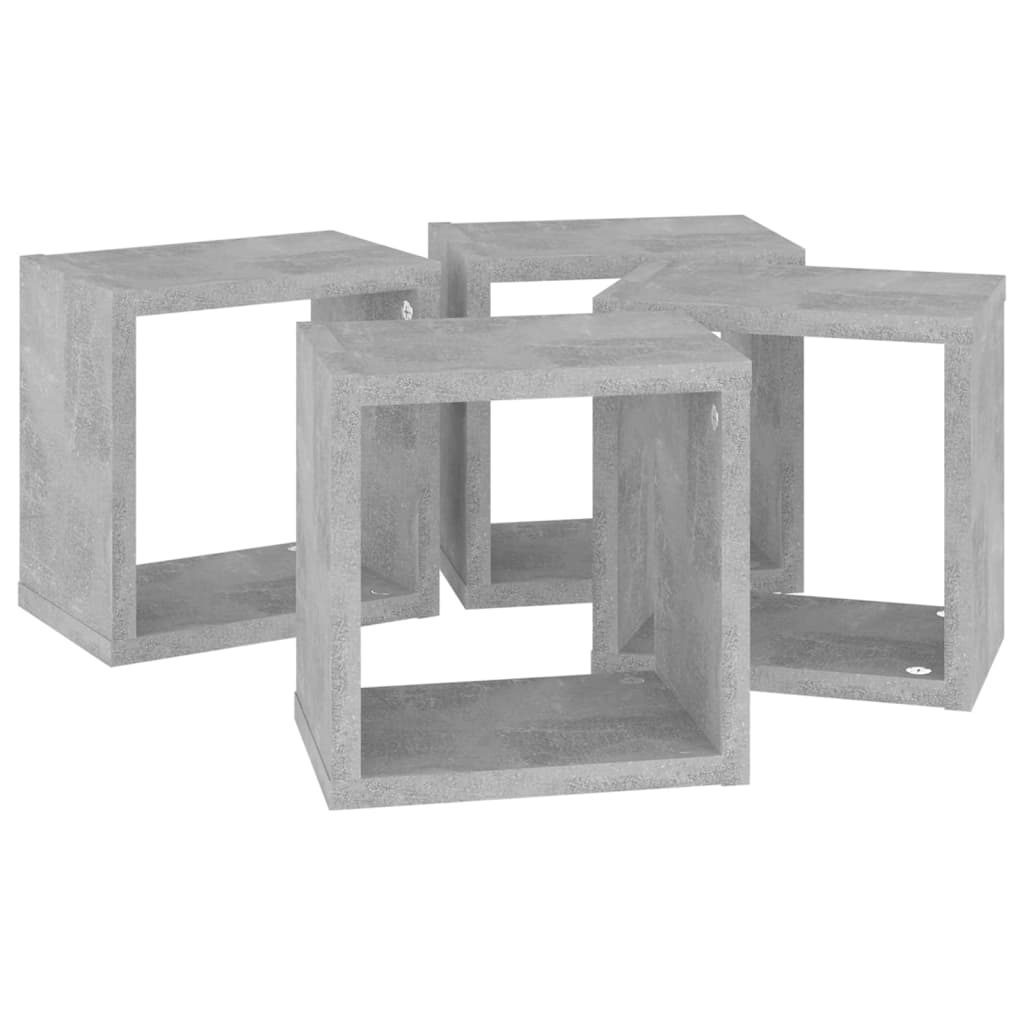 vidaXL kuba formas sienas plaukti, 4 gab., 22x15x22 cm, betona pelēki