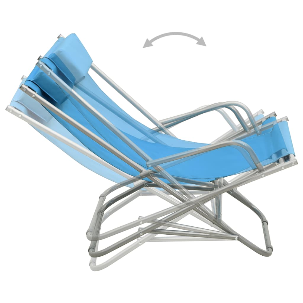 vidaXL atpūtas krēsli, 2 gab., zili, tērauds
