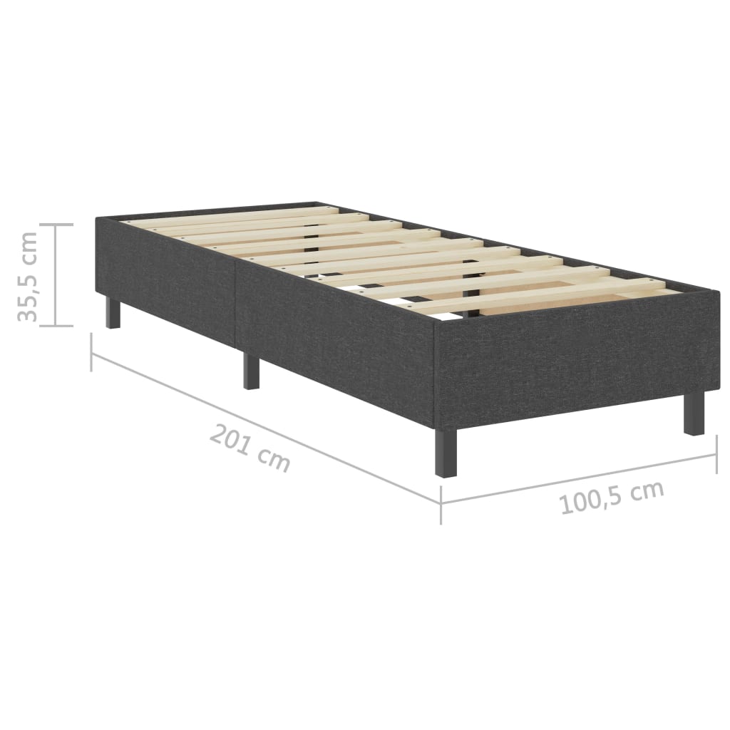 vidaXL gulta ar atsperu matraci, tumši pelēks audums, 100x200 cm