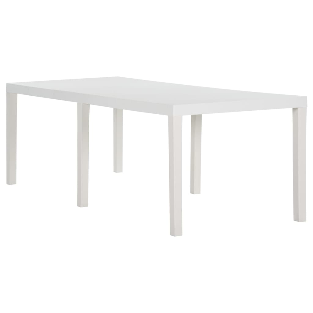 vidaXL dārza galds, 220x90x72 cm, plastmasa, balts