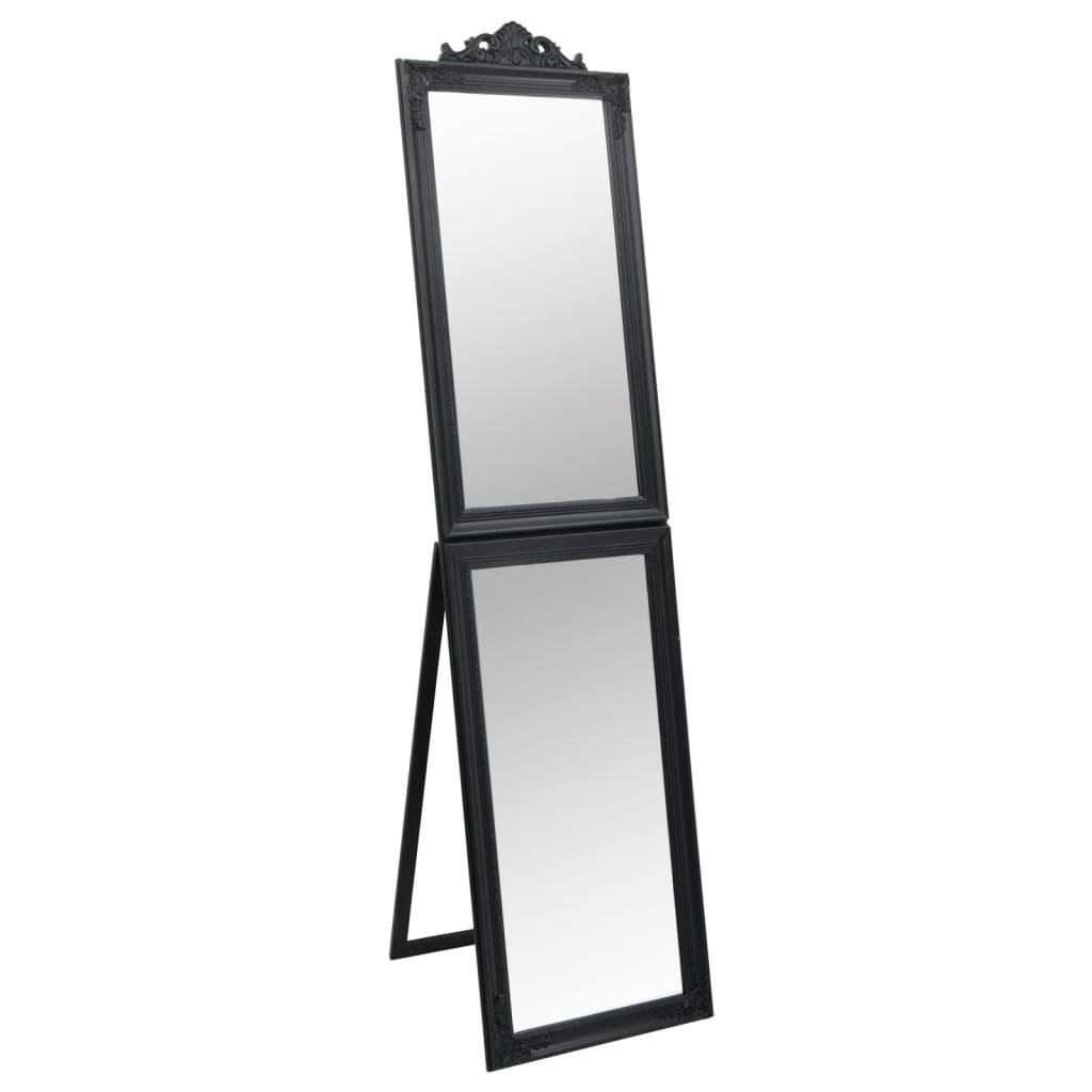 vidaXL grīdas spogulis, 40x160 cm, melns