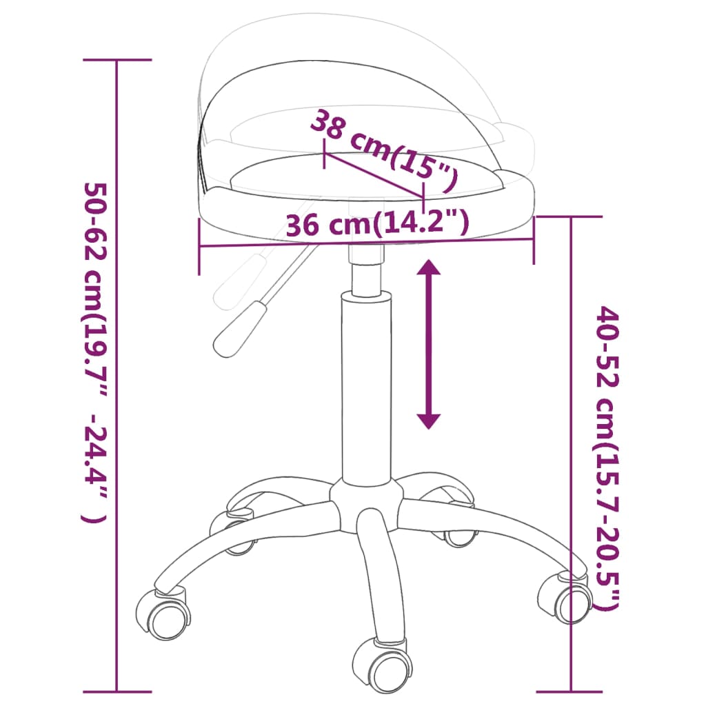 vidaXL salona krēsls, violeta mākslīgā āda