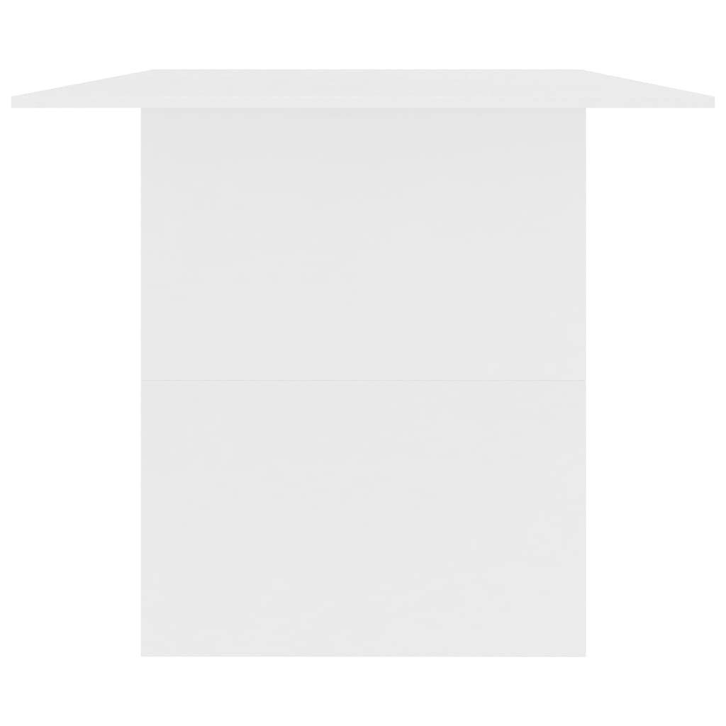 vidaXL virtuves galds, 180x90x76 cm, balts, skaidu plāksne