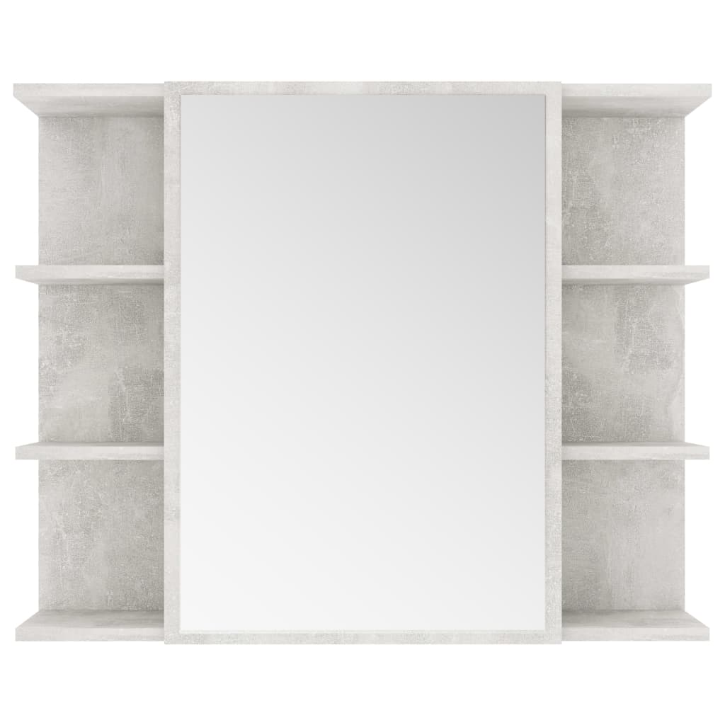 vidaXL vannasistabas spoguļskapītis, pelēks, 80x20,5x64 cm