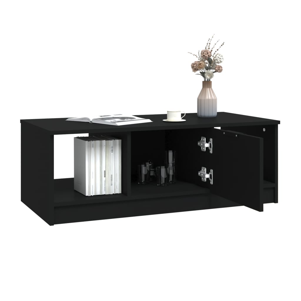 vidaXL kafijas galdiņš, melns, 102x50x36 cm, inženierijas koks