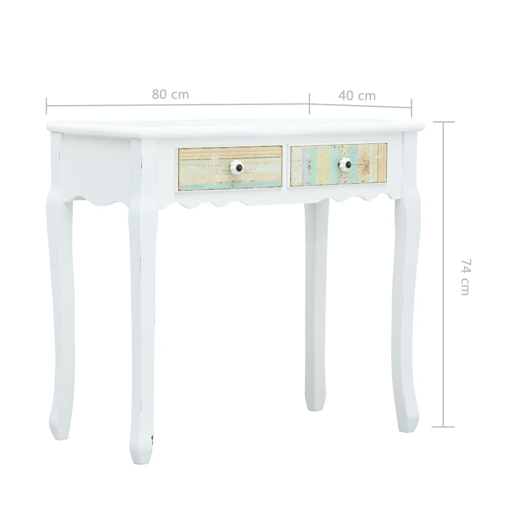 vidaXL konsoles galdiņš, balts, 80x40x74 cm, koks