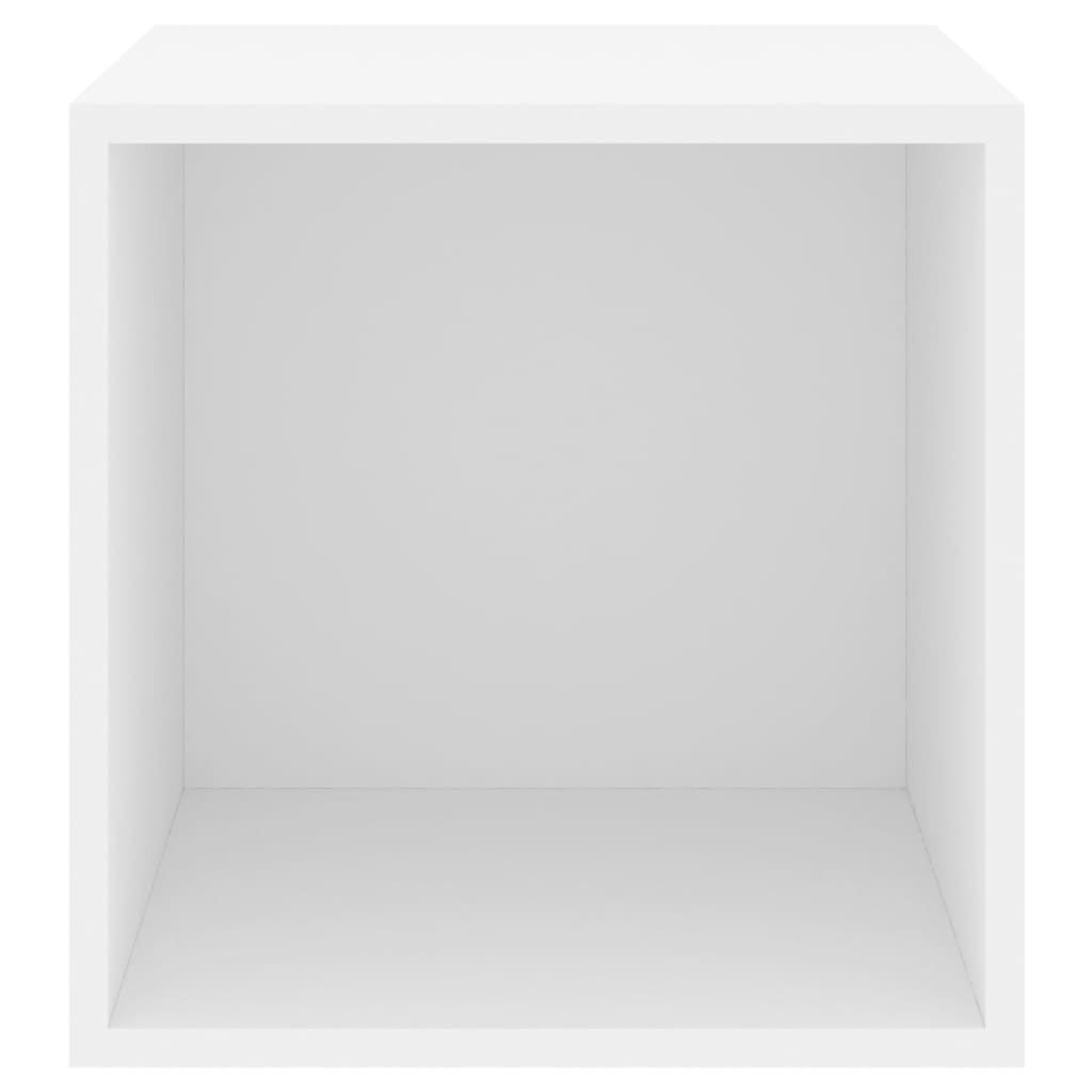 vidaXL sienas plaukts, balts, 37x37x37 cm, skaidu plāksne