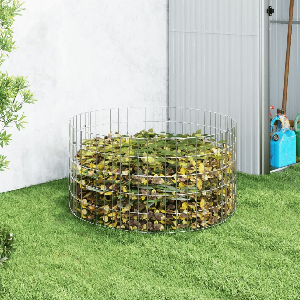 vidaXL dārza komposta nožogojums, Ø100x50 cm, cinkots tērauds