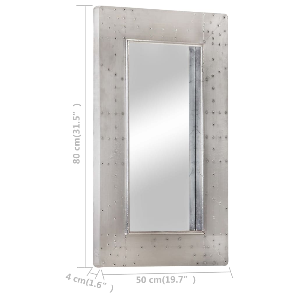 vidaXL spogulis, aviācijas dizains, 80x50 cm, metāls
